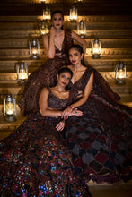 Load image into Gallery viewer, Deep Wine Swarovski Lehenga Set
