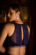 Load image into Gallery viewer, Cobalt Blue Sequin Lehenga Set
