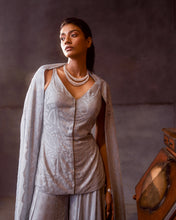 Load image into Gallery viewer, Powder Blue Crystal Sharara Set
