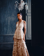 Load image into Gallery viewer, Nude Three-Dimensional Floral Sharara Set
