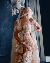 Load image into Gallery viewer, Nude Three-Dimensional Floral Sharara Set
