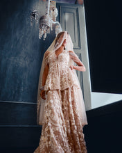 Load image into Gallery viewer, Nude Three-Dimensional Floral Sharara Set
