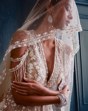 Load image into Gallery viewer, Nude Three-Dimensional Floral Sharara Set

