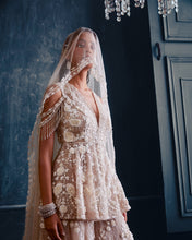 Load image into Gallery viewer, Nude Three-Dimensional Floral Sharara Set
