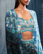 Load image into Gallery viewer, Blue-Green Thread Work Jacket Set
