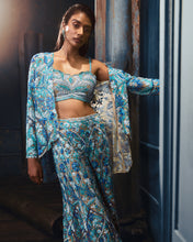 Load image into Gallery viewer, Blue-Green Thread Work Jacket Set
