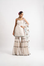 Load image into Gallery viewer, White Multi Tier Multi Color Sharara Set
