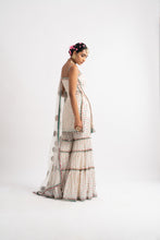 Load image into Gallery viewer, White Multi Tier Multi Color Sharara Set
