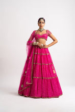 Load image into Gallery viewer, Fuschia Multi Tier Lehenga Set
