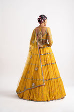 Load image into Gallery viewer, Yellow Multi Tier Multi Color Lehenga Set

