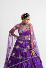 Load image into Gallery viewer, Purple Noodle Strap Multi Tier Lehenga Set
