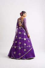 Load image into Gallery viewer, Purple Noodle Strap Multi Tier Lehenga Set
