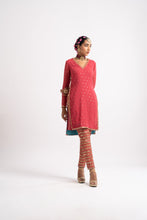 Load image into Gallery viewer, Deep Coral V Neck Heavy Pant Kurta Set
