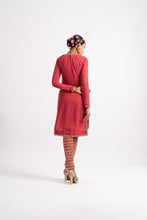 Load image into Gallery viewer, Deep Coral V Neck Heavy Pant Kurta Set
