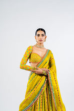 Load image into Gallery viewer, MOSS GREEN LINEAR DROP LEHENGA SET
