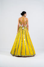 Load image into Gallery viewer, MOSS GREEN MIRROR SEAM LEHENGA SET

