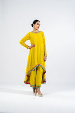 Load image into Gallery viewer, MOSS GREEN ASYMMETRICAL KURTA SET.
