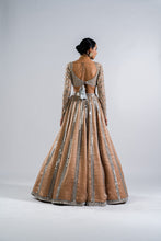 Load image into Gallery viewer, BEIGE MIRROR SEAM LEHENGA SET.
