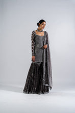 Load image into Gallery viewer, CHARCOAL GREY SHARARA SET
