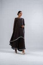 Load image into Gallery viewer, CHARCOAL GREY ASYMETRICAL KURTA SET WITH DUPATTA
