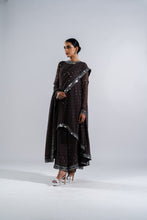 Load image into Gallery viewer, CHARCOAL GREY ASYMETRICAL KURTA SET WITH DUPATTA
