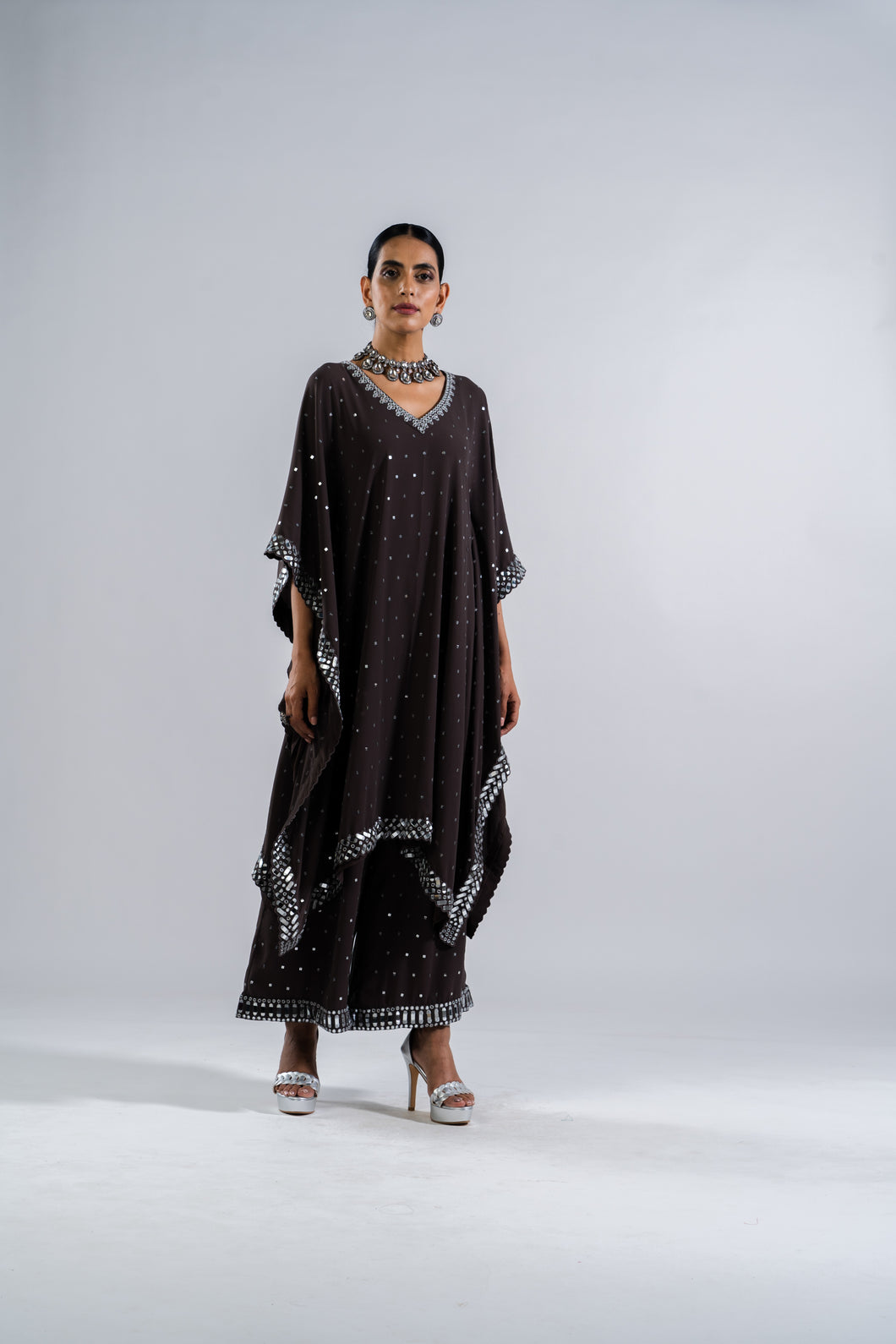 CHARCOAL GREY KAFTAN SET