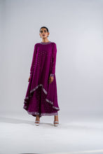 Load image into Gallery viewer, POP WINE ASYMETRICAL KURTA SET
