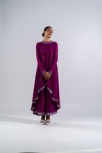 Load image into Gallery viewer, POP WINE ASYMETRICAL KURTA SET
