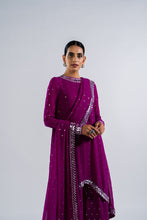 Load image into Gallery viewer, POP WINE ASYMETRICAL KURTA SET WITH DUPATTA
