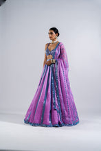 Load image into Gallery viewer, MAUVE MIRROR SEAM LEHENGA WITH  METALLIC BLOUSE

