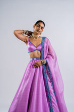 Load image into Gallery viewer, MAUVE SATIN ORGANZA LEHENGA SET
