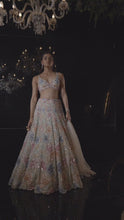 Load and play video in Gallery viewer, Pear Green Multi-Coloured Sequin Lehenga Set
