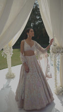 Load and play video in Gallery viewer, Beige Floral Lehenga Set
