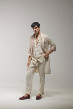 Load image into Gallery viewer, Beige Textured Overcoat Set

